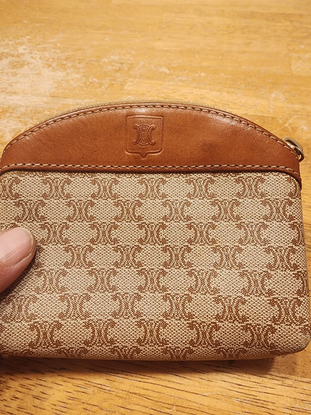 vintage Celine Macadam monogram coin purse or cosmetic pouch,